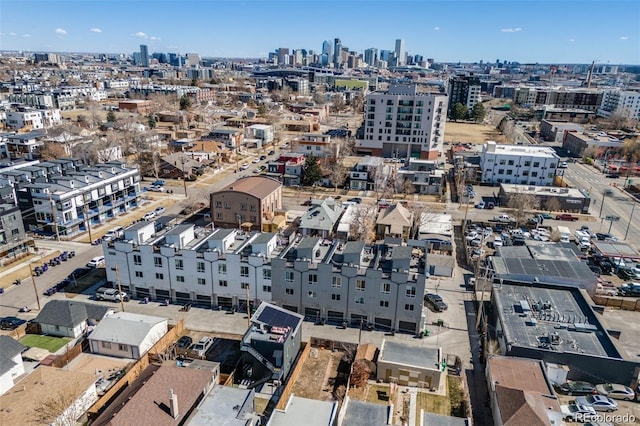 aerial overview of property's location featuring nearby urban area