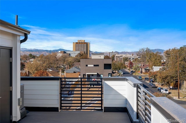 balcony with a mountain view