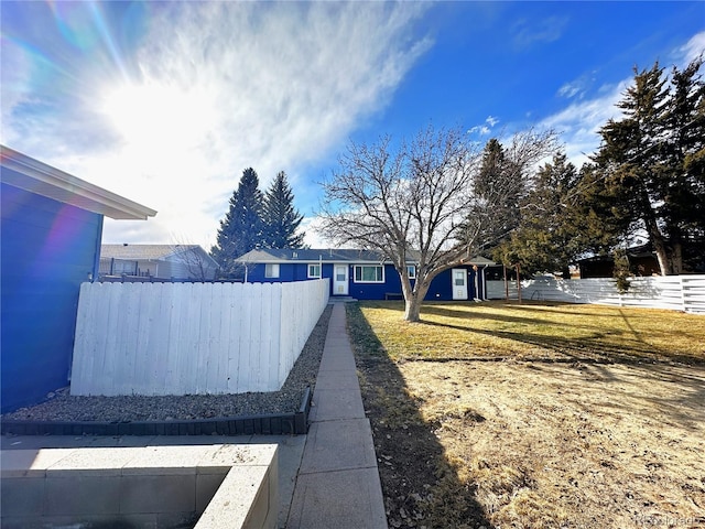 view of yard with fence