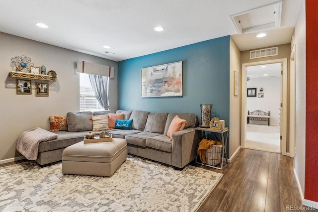 living room featuring hardwood / wood-style flooring