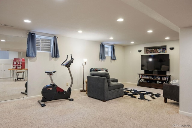 16268 E Belleview Dr, Centennial, CO 80015 - exercise room featuring carpet flooring and recessed lighting