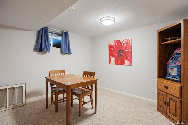 16268 E Belleview Dr, Centennial, CO 80015 - dining room with carpet floors and a textured ceiling
