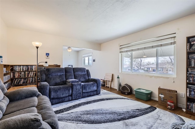 living room featuring hardwood / wood-style flooring