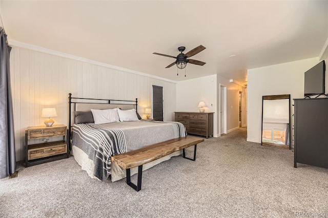 2684 S Adams St, Denver, CO 80210 - carpeted bedroom with a ceiling fan and crown molding