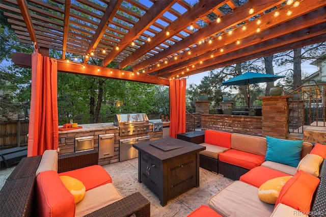 7717 S Grape Ct, Centennial, CO 80122 - view of patio / terrace featuring an outdoor living space and a pergola