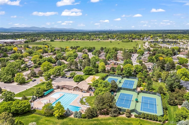 7717 S Grape Ct, Centennial, CO 80122 - aerial perspective of suburban area featuring a pool