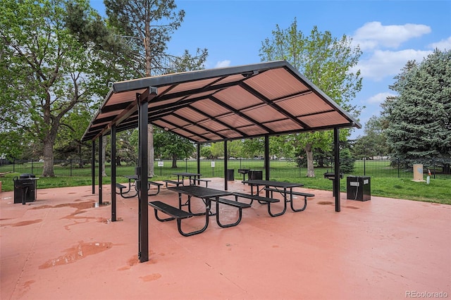view of community with a gazebo