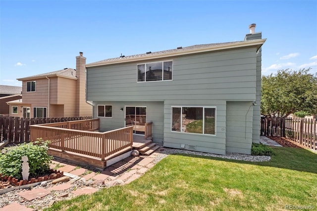 20396 E Berry Pl, Centennial, CO 80015 - rear view of property featuring a deck and a chimney
