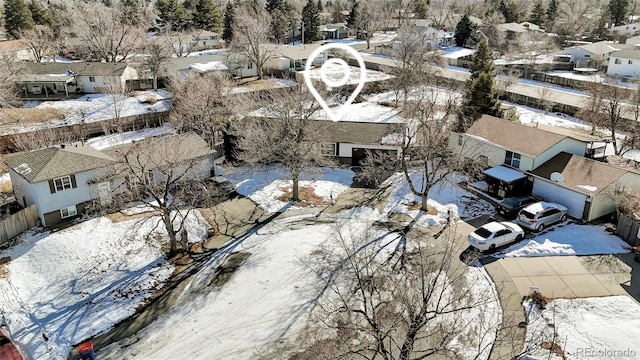 view of snowy aerial view