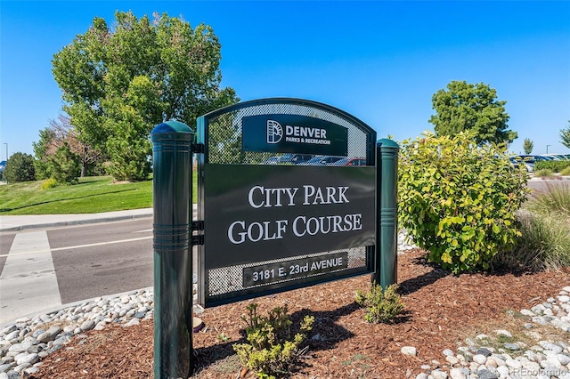 view of community sign