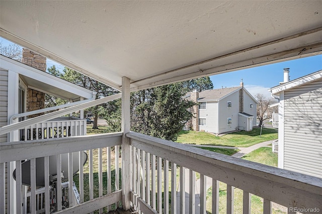 balcony with a residential view