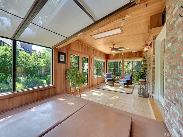 7335 S Milwaukee Way, Centennial, CO 80122 - unfurnished sunroom featuring a ceiling fan
