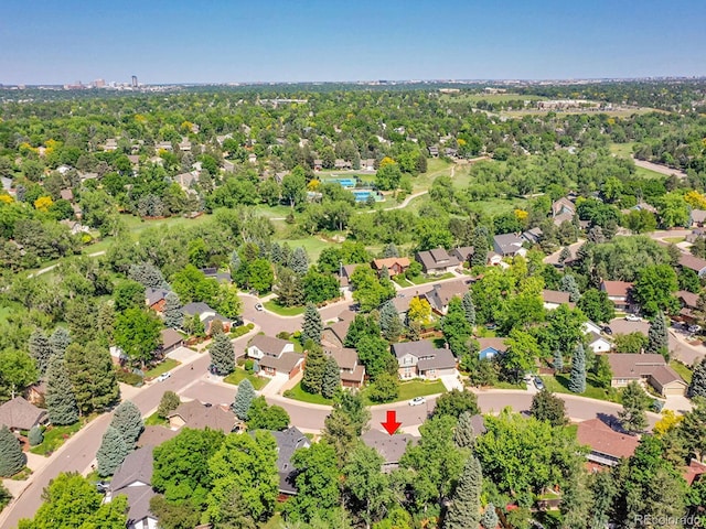 7335 S Milwaukee Way, Centennial, CO 80122 - aerial perspective of suburban area with a tree filled landscape