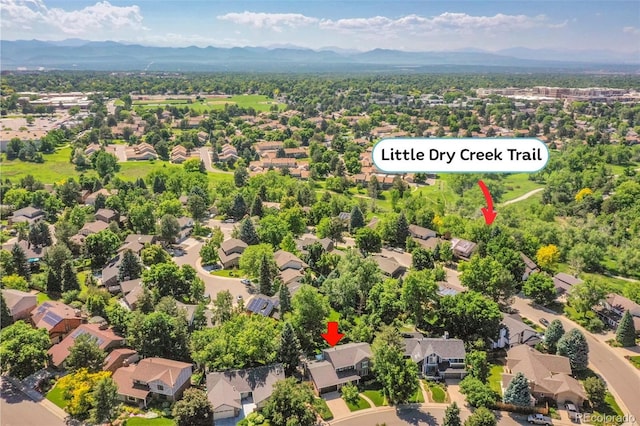 7335 S Milwaukee Way, Centennial, CO 80122 - aerial view of residential area featuring a mountain backdrop