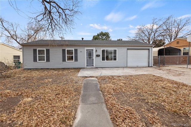 ranch-style house with a carport