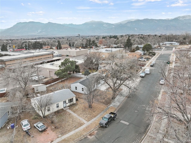 aerial view featuring a mountain view