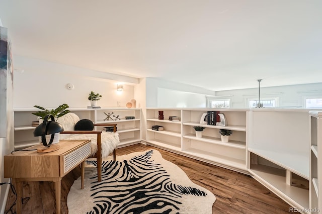 living area featuring wood finished floors