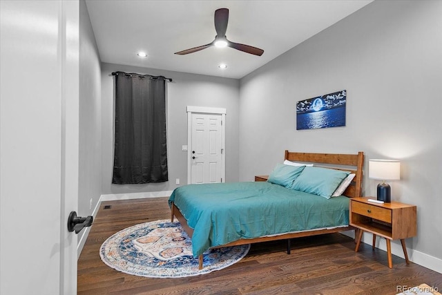 813 E B St, Pueblo, CO 81003 - bedroom featuring ceiling fan and dark hardwood / wood-style floors