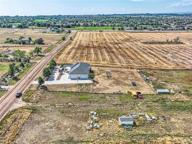 aerial view featuring a rural view