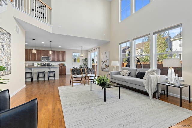 living room featuring hardwood / wood-style floors