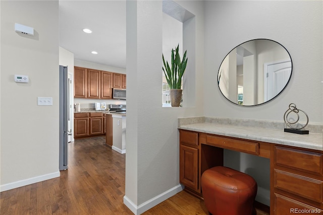 interior space featuring dark hardwood / wood-style flooring
