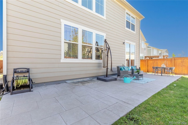 view of patio featuring an outdoor living space