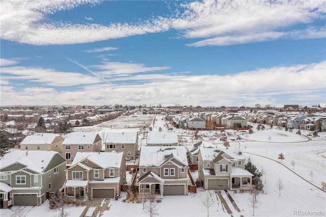 view of snowy aerial view