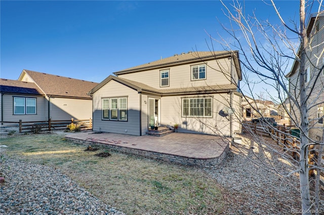 rear view of house featuring a patio area