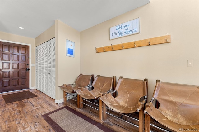 entrance foyer with hardwood / wood-style flooring