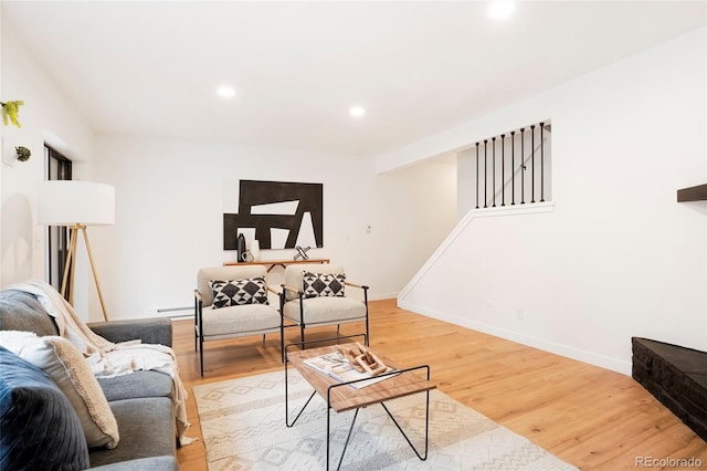 living room featuring wood-type flooring