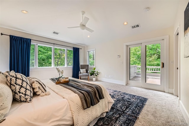 2692 N Raleigh St, Denver, CO 80212 - bedroom featuring multiple windows, access to outside, carpet flooring, recessed lighting, and a ceiling fan