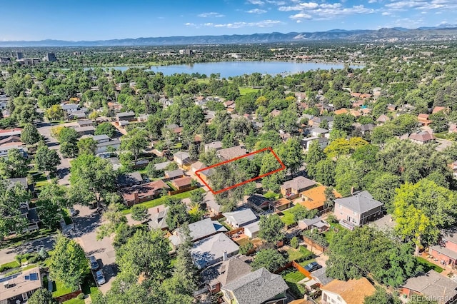 2692 N Raleigh St, Denver, CO 80212 - view of property location featuring property parcel outlined and a water and mountain view
