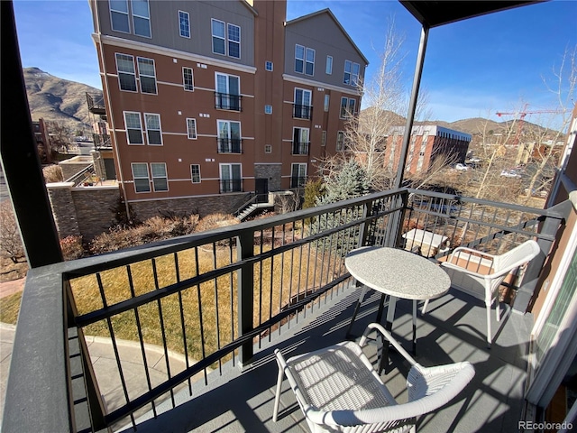 balcony with a mountain view