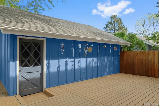 wooden deck featuring fence