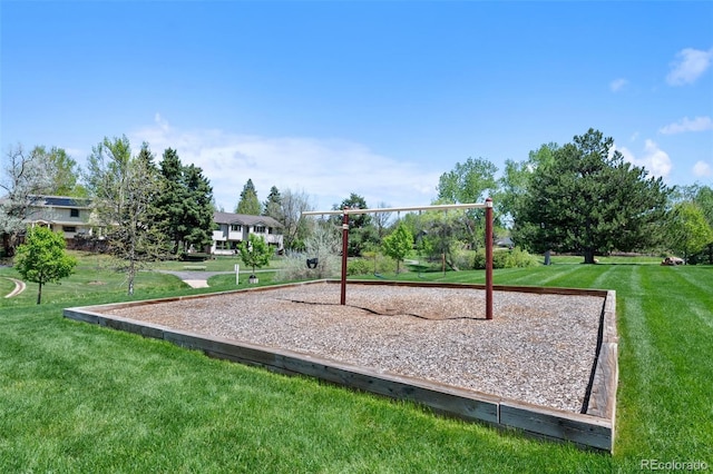 community playground with a yard