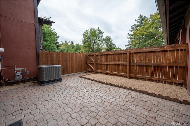 view of patio / terrace with central AC unit