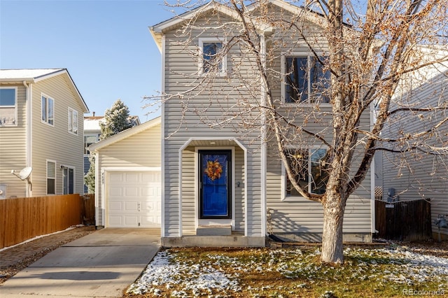 front facade with a garage