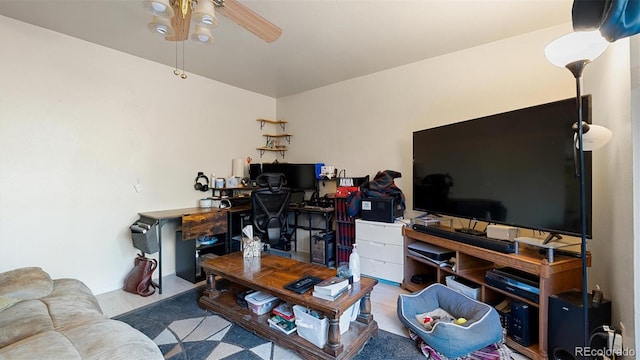 office featuring ceiling fan