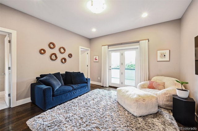 445 Forest St, Denver, CO 80220 - living room with dark wood finished floors and recessed lighting