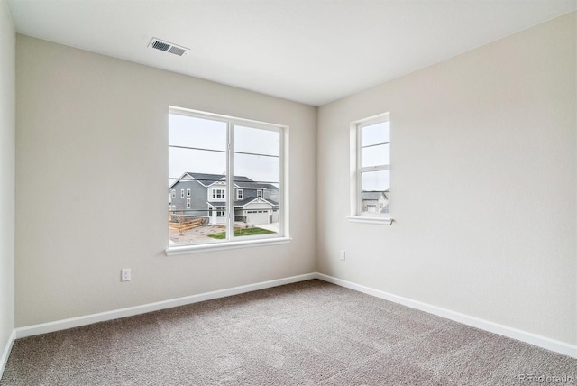 carpeted empty room with a wealth of natural light