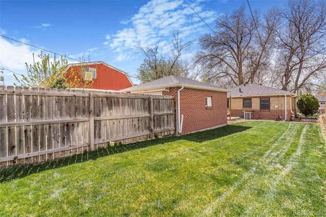 view of yard with fence