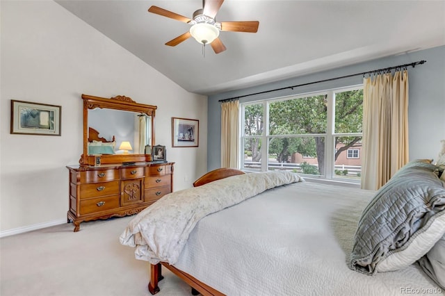 6633 E 166th Pl, Brighton, CO 80602 - carpeted bedroom with lofted ceiling, a ceiling fan, and baseboards
