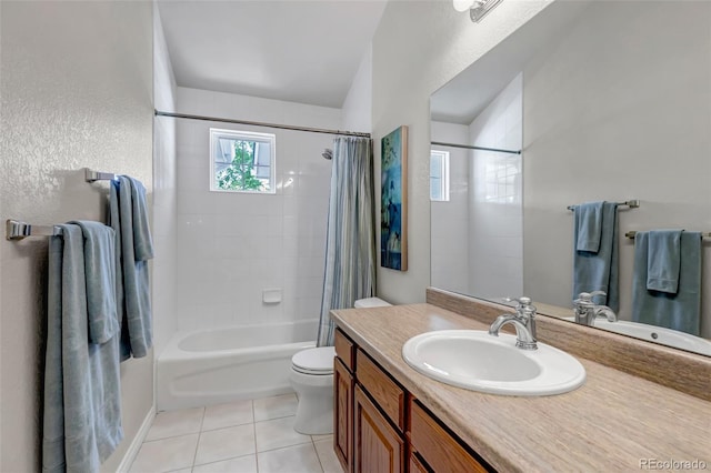 6633 E 166th Pl, Brighton, CO 80602 - bathroom featuring tile patterned flooring, toilet, vanity, and shower / bath combo