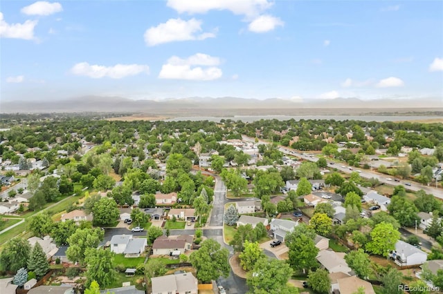 aerial view featuring a mountain view