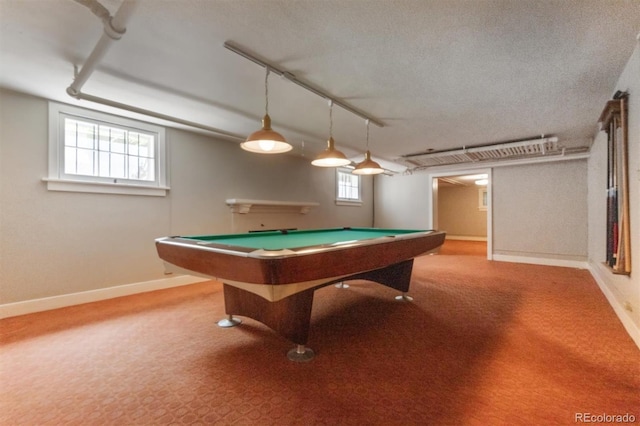 2222 E 7th Avenue Parkway, Denver, CO 80206 - playroom featuring baseboards, billiards, carpet floors, and rail lighting
