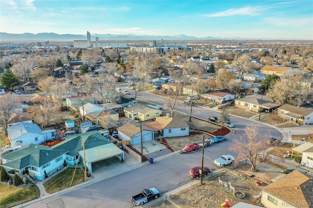 aerial view featuring a mountain view