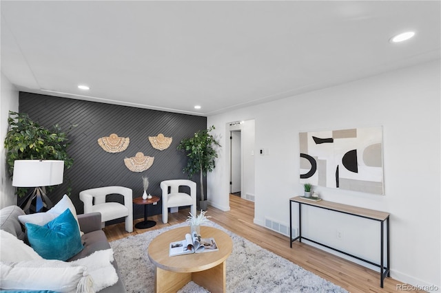 living room featuring wood-type flooring