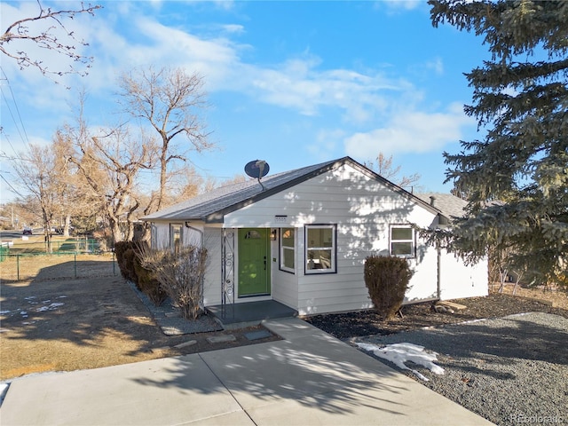 view of bungalow