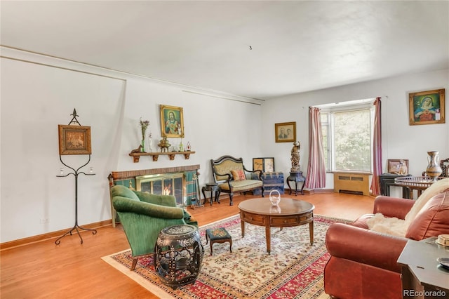 1475 S Monaco St Parkway, Denver, CO 80224 - living room with radiator heating unit and wood finished floors