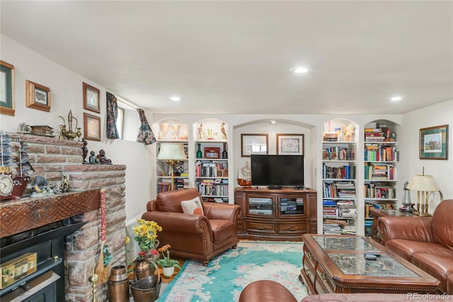 1475 S Monaco St Parkway, Denver, CO 80224 - living area featuring recessed lighting and built in shelves